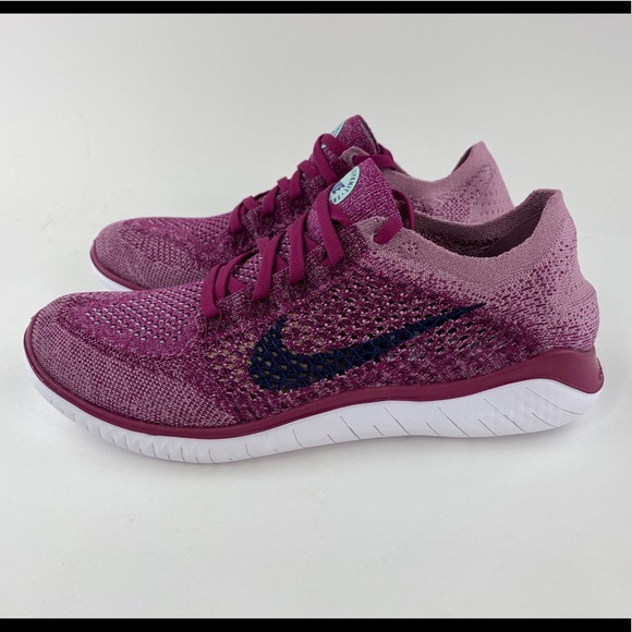 Nike Free RN Flyknit 2018 Raspberry Women’s Sneakers Shoes - Picture 11 of 16
